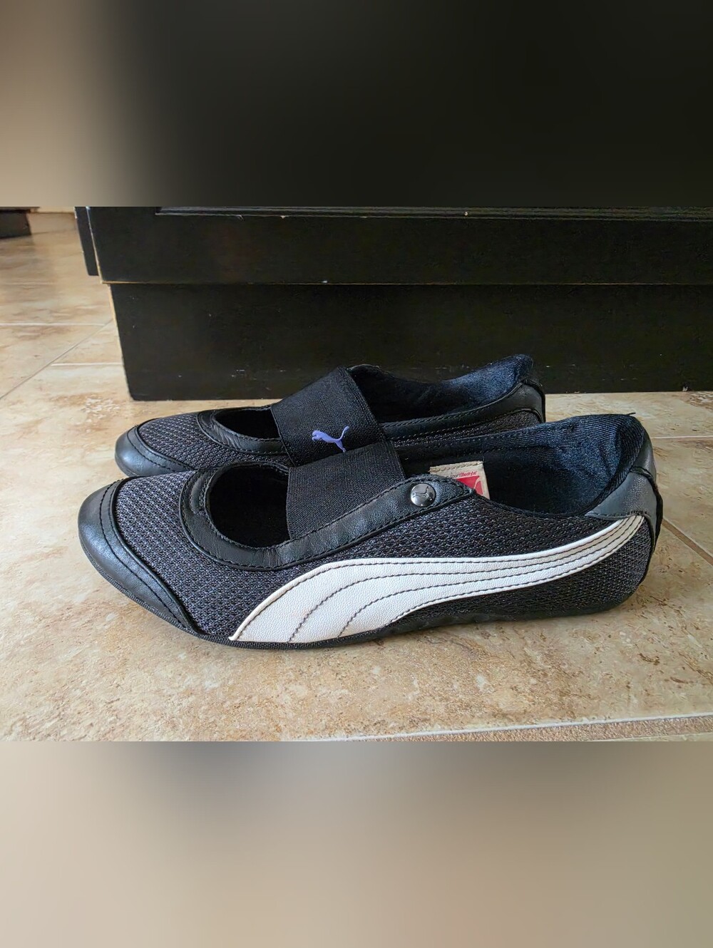 Puma Women's Slip-On Mary Jane Flats with Elastic Strap